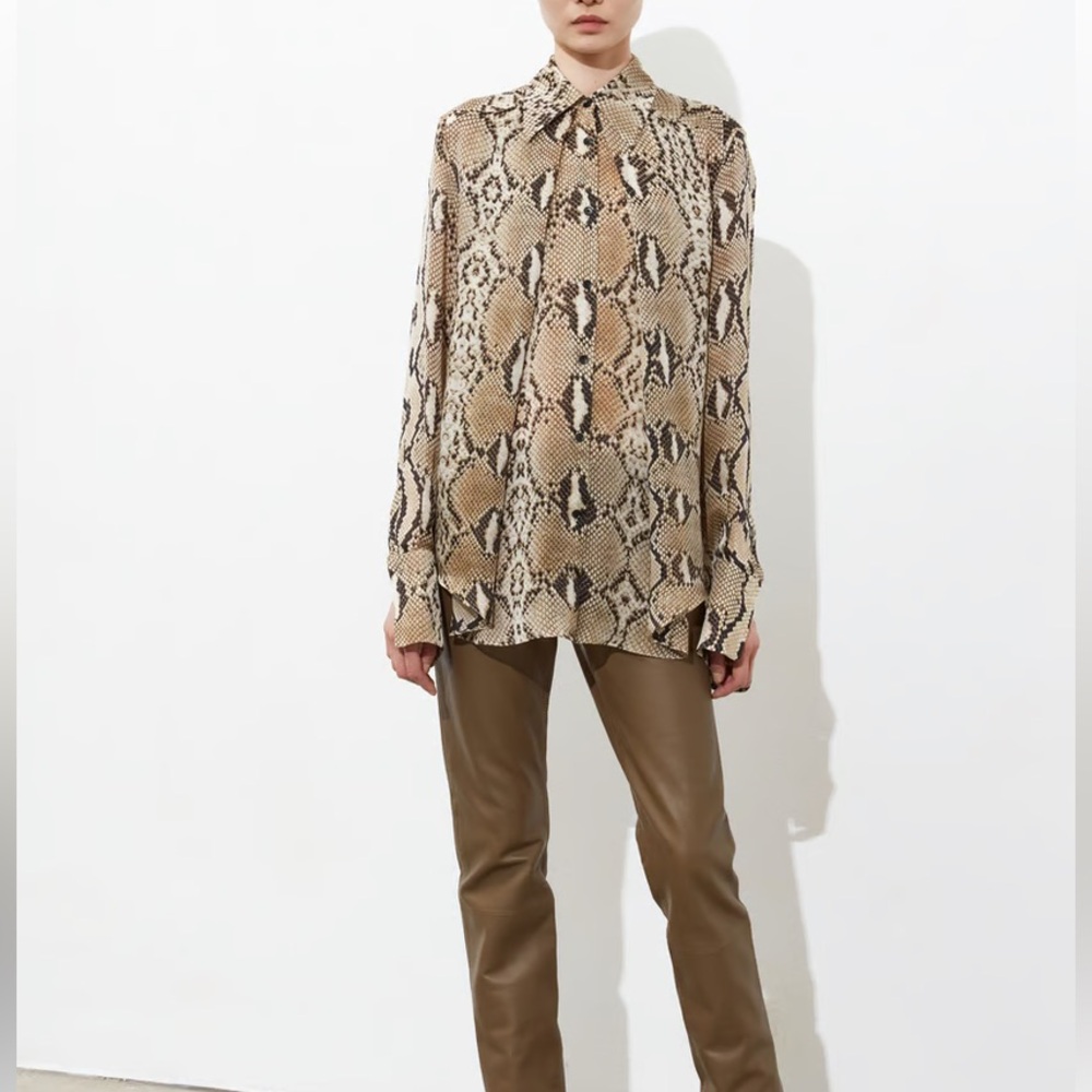 Petar Petrov Lían Snake Animal Print Blouse SZ 4